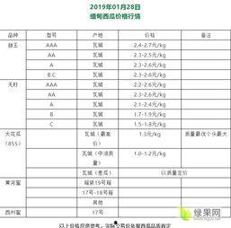 今日瓜价格表